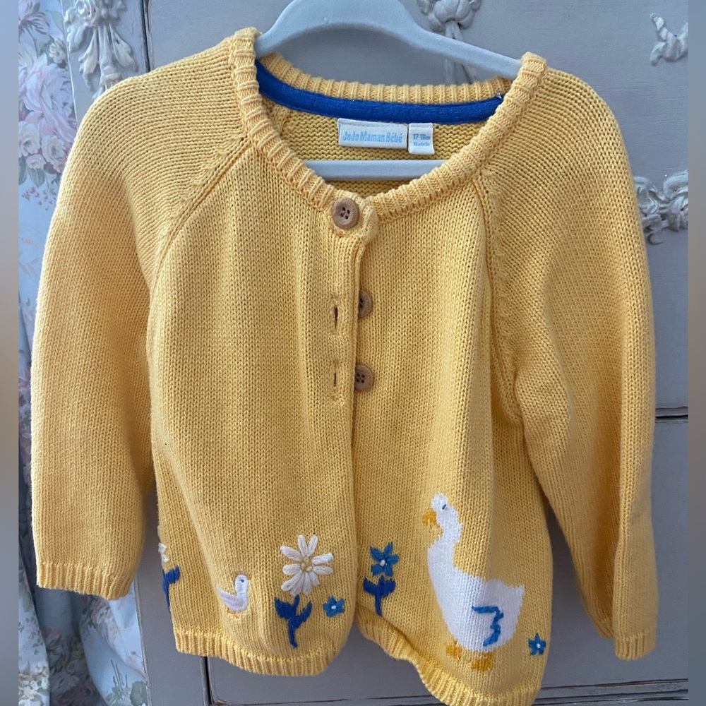 JoJo Maman Bebe Cardigan 12-18months Ducks